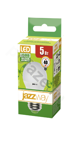 Лампа светодиодная LED шарообразная Jazzway d45мм E27 5Вт 200гр. 230В