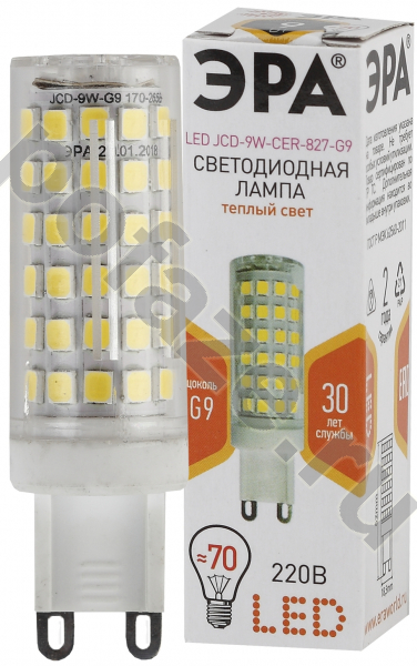 Лампа светодиодная LED капсульная ЭРА d16мм G9 9Вт 240гр. 170-265В 2700К