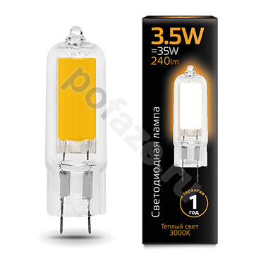 Лампа светодиодная LED капсульная Gauss d14мм G9 3.5Вт 320гр. 220-240В 3000К