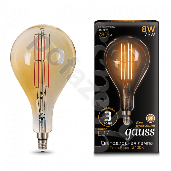 Лампа светодиодная LED Gauss d160мм E27 8Вт 360гр. 185-265В 2400К