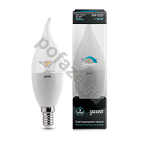 Лампа светодиодная LED свеча на ветру Gauss d35мм E14 6Вт 270гр. 175-265В