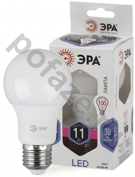 Лампа светодиодная LED грушевидная ЭРА d60мм E27 11Вт 270гр. 170-265В 4000К