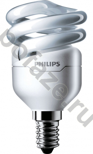 Лампа энергосберегающая спираль Philips E14 8Вт 220-240В