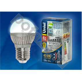 Лампа светодиодная LED шарообразная Uniel d45мм E27 4Вт 360гр. 220-230В