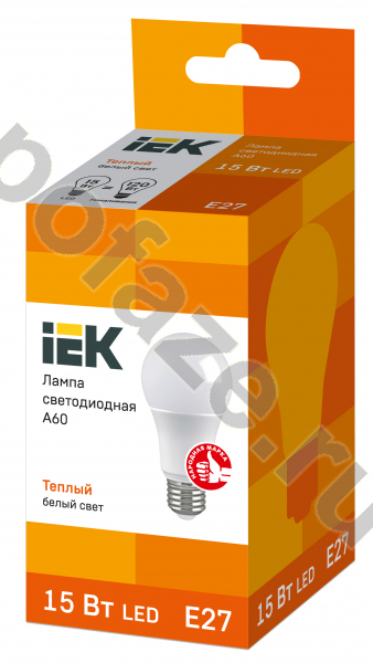 Лампа светодиодная LED грушевидная IEK d60мм E27 15Вт 230В 3000К