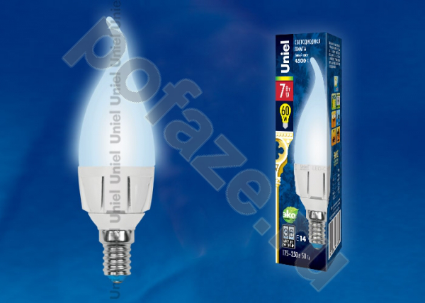 Лампа светодиодная LED свеча на ветру Uniel d37мм E14 7Вт 240гр. 175-250В 4000К