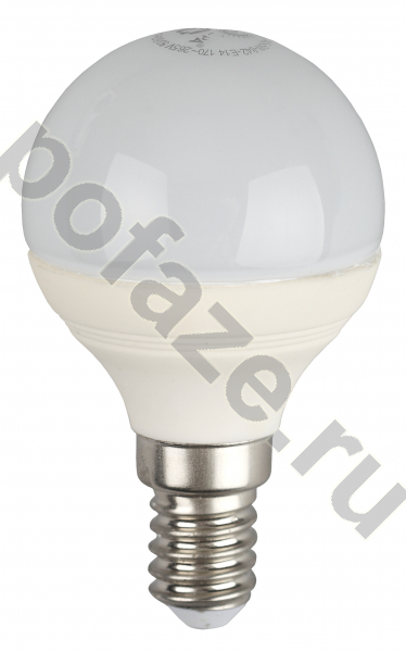 Лампа светодиодная LED шарообразная ЭРА d45мм E14 5Вт 270гр. 170-265В 2700К