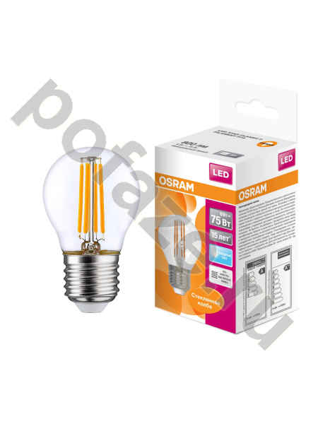 Лампа светодиодная LED грушевидная Osram d50мм E27 6Вт 300гр. 220-230В 4000К