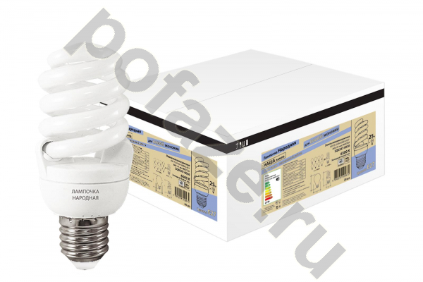 Лампа энергосберегающая спираль TDM ELECTRIC d60мм E27 25Вт 50-180В 6500К