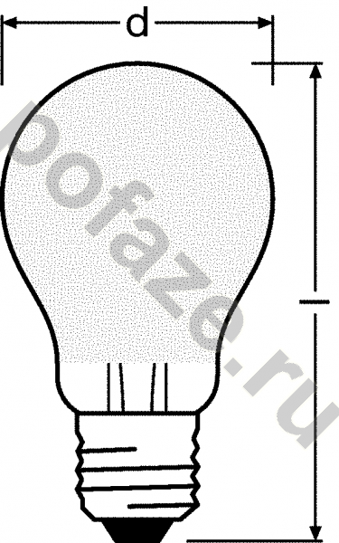 Лампа светодиодная LED грушевидная Osram d60мм E27 7Вт 220-240В 2700К