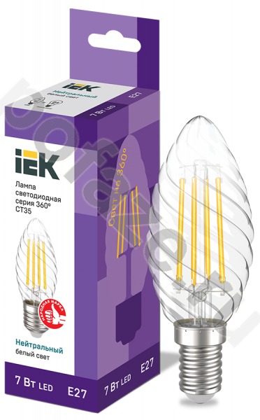 Лампа светодиодная LED свеча витая IEK d35мм E27 7Вт 230В 4000К