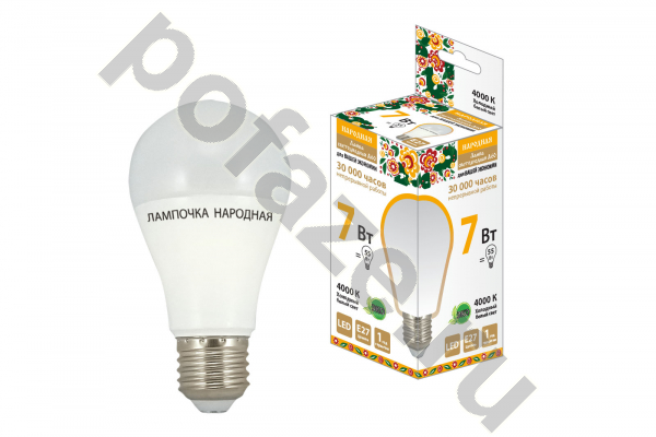 Лампа светодиодная LED грушевидная TDM ELECTRIC d58мм E27 7Вт 270гр. 30-220В 4000К