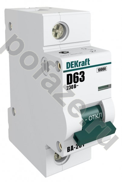 Автоматический выключатель DEKraft ВА-201 1П 100А (D) 10кА