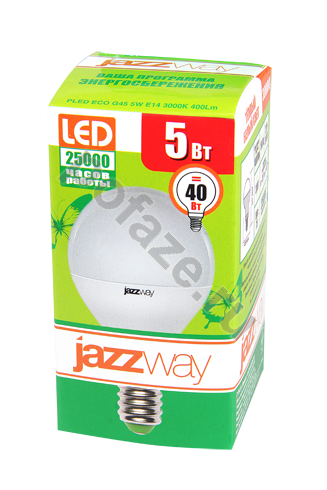 Лампа светодиодная LED шарообразная Jazzway d45мм E14 5Вт 200гр. 220-230В