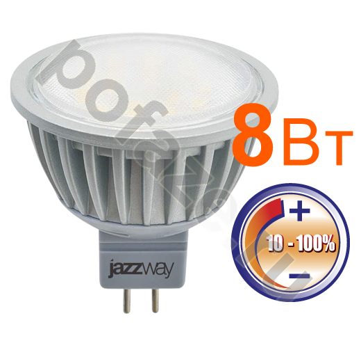 Лампа светодиодная LED с отражателем Jazzway d50мм GU5.3 8Вт 110гр. 220-230В