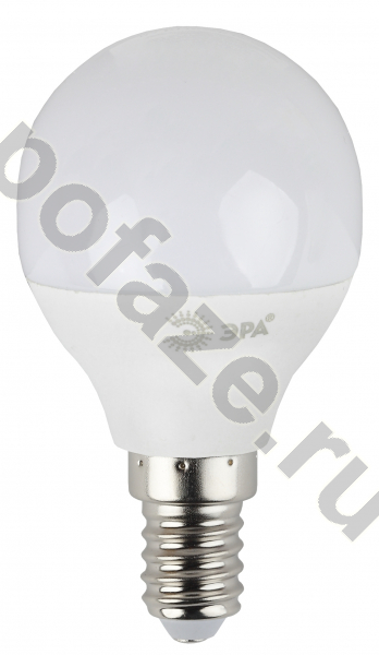 Лампа светодиодная LED шарообразная ЭРА d45мм E14 7Вт 270гр. 170-265В 6000К