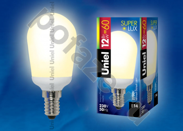 Лампа энергосберегающая Uniel d45мм E14 12Вт 220-240В