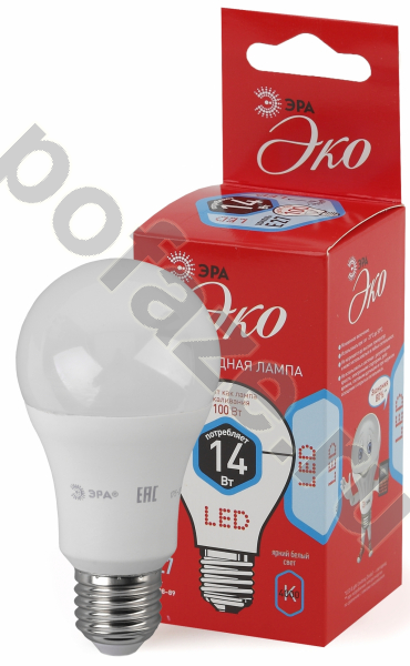 Лампа светодиодная LED грушевидная ЭРА d60мм E27 14Вт 270гр. 220-240В 4000К