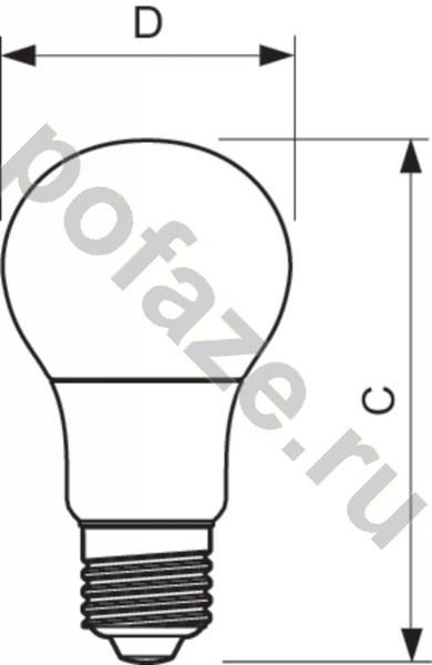 Лампа светодиодная LED грушевидная Philips d60мм E27 6Вт 220-240В 2200-2700К
