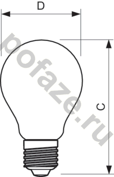 Лампа светодиодная LED грушевидная Philips d60мм E27 4Вт 220-240В 2700К