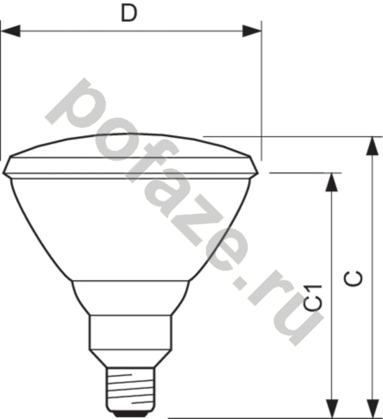 Лампа инфракрасная с отражателем Philips E27 100Вт 230В