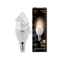 Лампа светодиодная LED свеча Gauss d38мм E14 4Вт 270гр. 175-265В 2700К