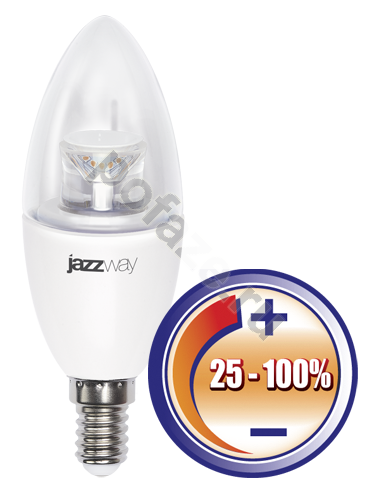 Лампа светодиодная LED свеча Jazzway d38мм E14 7Вт 180гр. 220-230В