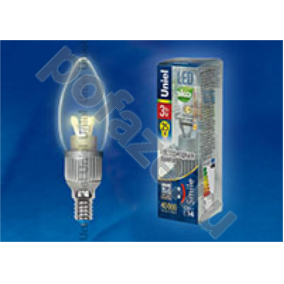 Лампа светодиодная LED свеча Uniel d37мм E14 3Вт 360гр. 220-230В