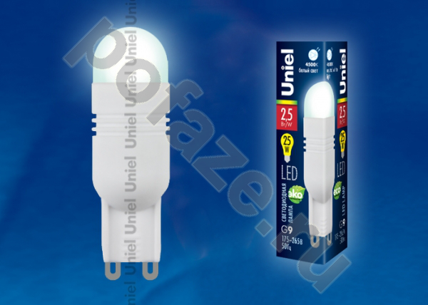 Лампа светодиодная LED капсульная Uniel d18мм G9 2.5Вт 360гр. 220-230В