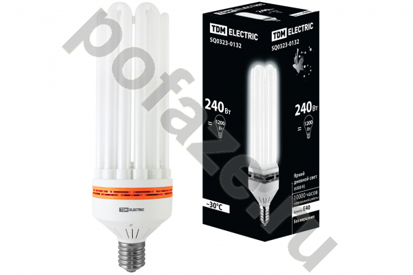 Лампа энергосберегающая прямолинейная TDM ELECTRIC d127мм E40 240Вт 50-180В 6500К