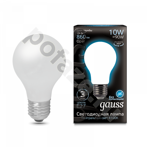 Лампа светодиодная LED шарообразная Gauss d60мм E27 10Вт 360гр. 185-265В 4100К