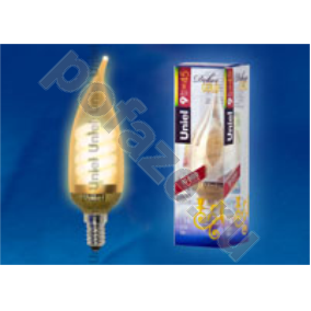 Лампа энергосберегающая свеча на ветру Uniel d38мм E14 9Вт 220-230В