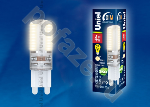 Лампа светодиодная LED капсульная Uniel d16мм G9 4Вт 360гр. 220-240В
