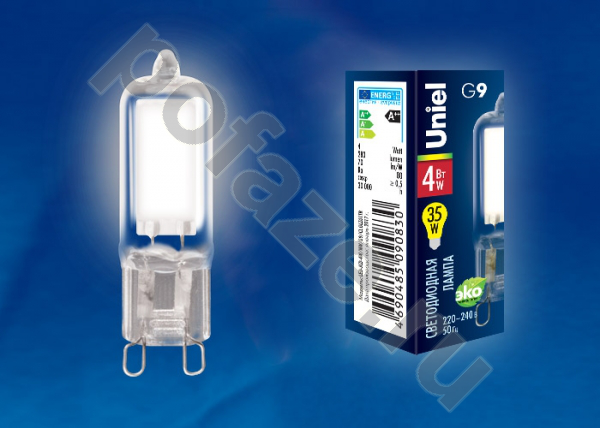 Лампа светодиодная LED капсульная Uniel G9 4Вт 4000К