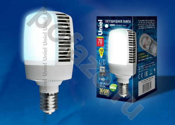 Лампа светодиодная LED Uniel d105мм E40 70Вт 180гр. 100-265В 4000К