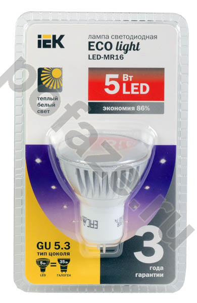 Лампа светодиодная LED с отражателем IEK d50мм GU5.3 5Вт 230В 3000К