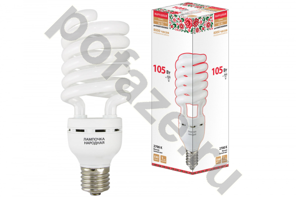 Лампа энергосберегающая спираль TDM ELECTRIC d110мм E40 105Вт 40-170В 2700К