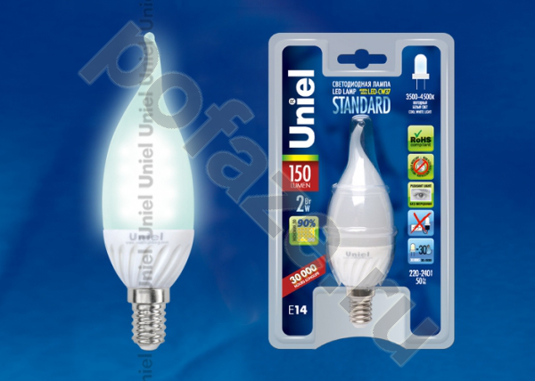 Лампа светодиодная LED свеча на ветру Uniel d37мм E14 2Вт 360гр. 220-230В
