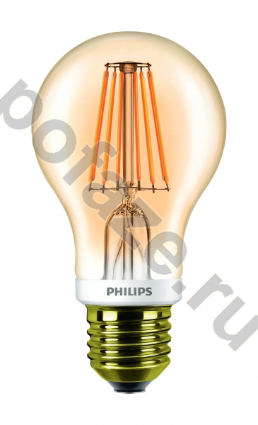 Лампа светодиодная LED грушевидная Philips d60мм E27 7.5Вт 220-240В 2200К