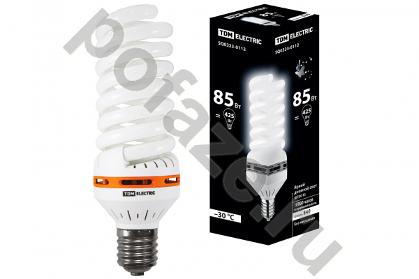 Лампа энергосберегающая спираль TDM ELECTRIC d83мм E40 85Вт 40-170В 6500К