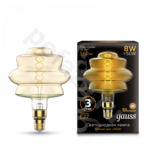 Лампа светодиодная LED Gauss d180мм E27 8Вт 360гр. 185-265В 2400К