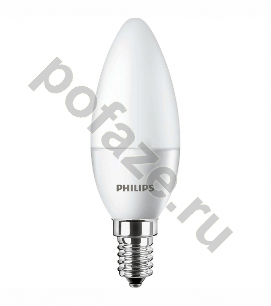 Лампа светодиодная LED свеча Philips E14 6Вт 4000К