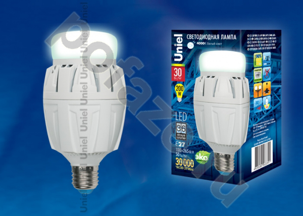 Лампа светодиодная LED Uniel d78мм E27 30Вт 180гр. 220-230В
