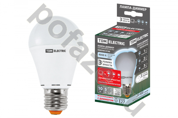 TDM ELECTRIC d60мм E27 10Вт 270гр. 30-220В 4000К