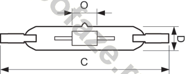 Лампа металлогалогенная трубчатая двухцокольная Philips d22мм RX7s 150Вт 96-110В 4200К
