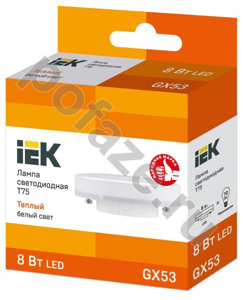 IEK d75мм GX53 8Вт 230В 3000К