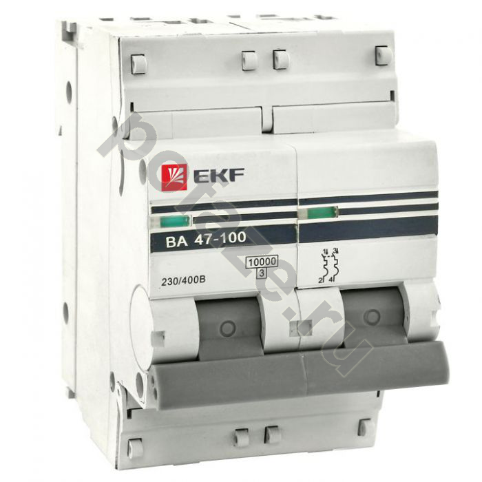Автоматический выключатель EKF ВА 47-100 PROxima 2П 10А (C) 10кА
