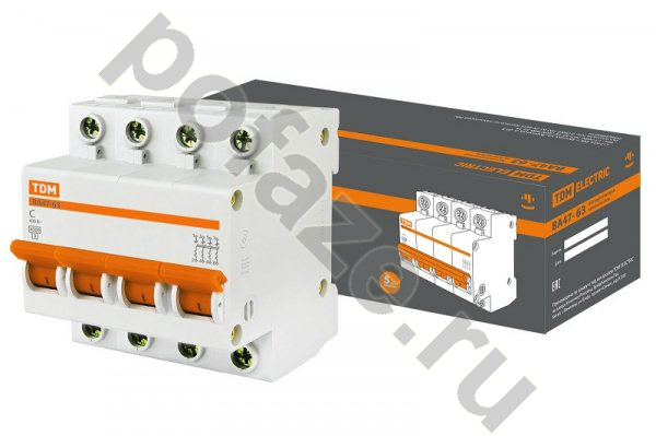 Автоматический выключатель TDM ELECTRIC ВА47-63 4П 10А (C) 4.5кА