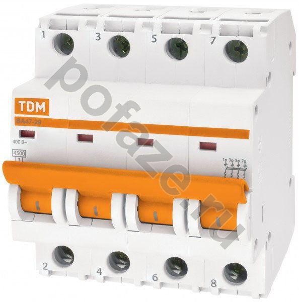 TDM ELECTRIC ВА47-29 4П 1А (D) 4.5кА