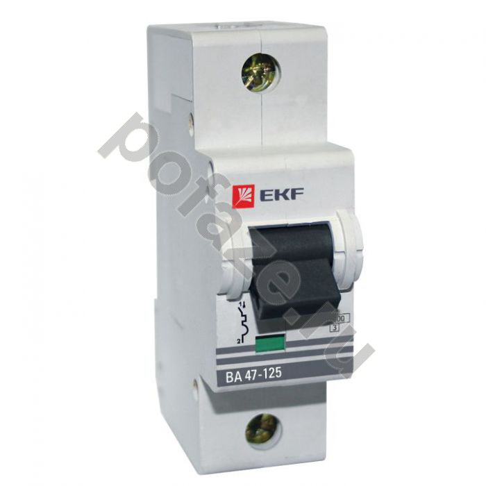 Автоматический выключатель EKF ВА 47-125 PROxima 1П 80А (C) 15кА